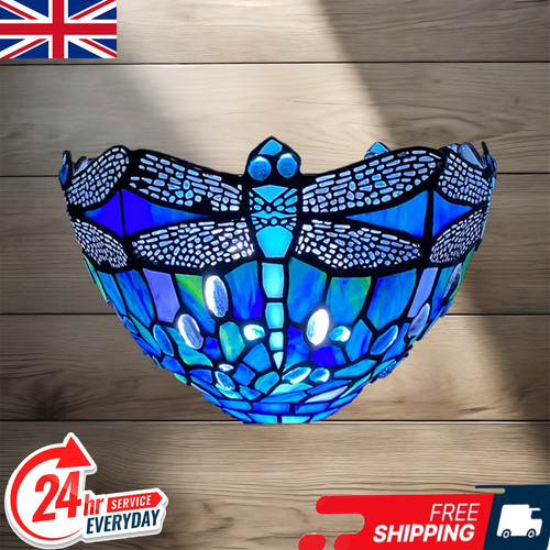 Tiffany style blue dragonfly - tiffany,